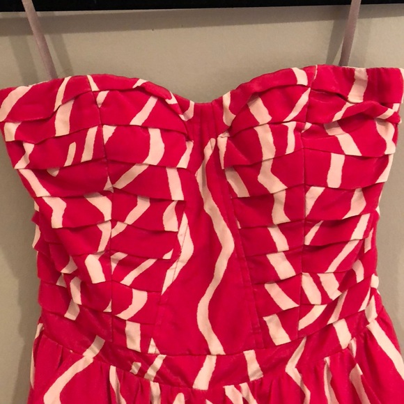 Charlie Jade // Strapless Silk Pink Romper - Picture 3 of 5